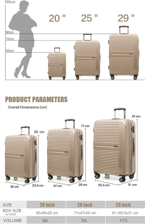 چمدان گابی ست ۳تکه نشکن