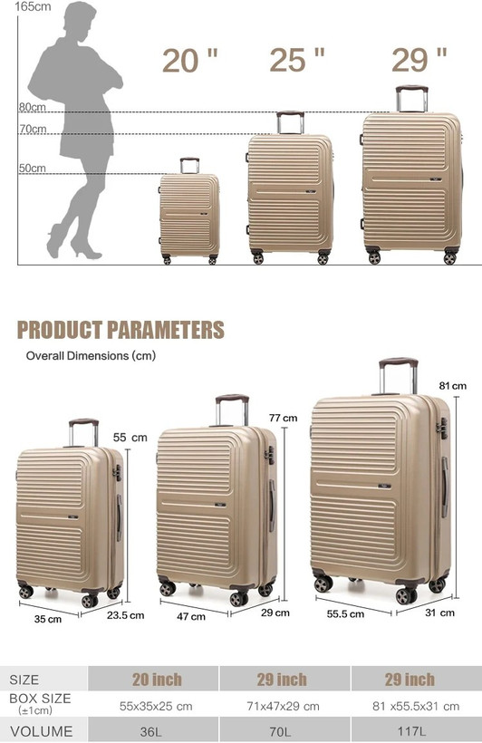 چمدان گابی ست ۳تکه نشکن